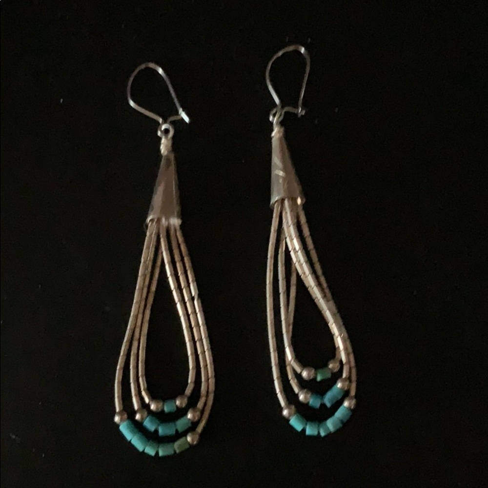 Sterling Silver + Turquoise Dangle Earrings